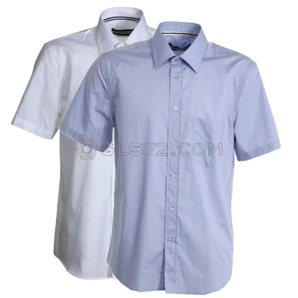 CAMICIA MANICA CORTA PAYPER SPRING COTONE UOMO BIANCA AZZURRA - Immagine 1 di 1