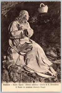AK Subiaco Italien Sacro Speco Chiesa Grotta Benedetto 1910er Statue - Bild 1 von 2