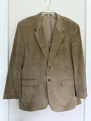 Chaqueta Blazer Monsieur Adolfo Hombre Marrón Pana Talla 42 Algodón Cuero Botones Foto 1 de 4