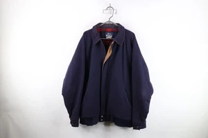 Vtg 90s Woolrich Mens XL Distressed Wool Full Zip Bomber Jacket Navy Blue USA - Picture 1 of 17