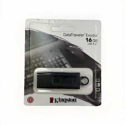 16GB Kingston DataTraveler Exodia  USB 3.2 Flash Drive - Black - Image 1 of 3