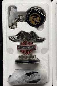 Reloj de bolsillo Harley Davidson Franklin 1998 cabeza de piloto baja como nuevo con caja sin certificado de autenticidad - Imagen 1 de 11