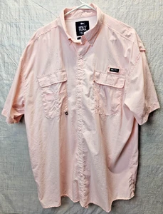 Spicy Tuna Mens Size 2XL Pink Button Down Casual Fishing Shirt Hiking Beach - Picture 1 of 7