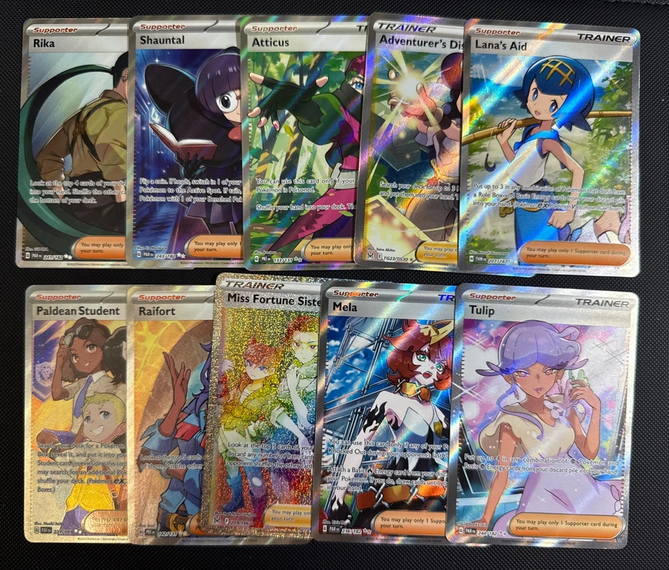 Pokemon TCG Full Art Trainer Lot of 10 – Rika, Mela, Raifort, Tulip, Atticus - Image 1 of 1