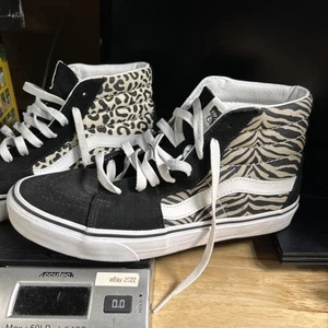 VANS High Tops Leopard/Zebra Animal Print Shoes 9.5 Women's / 8 Men’s - Picture 1 of 14