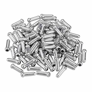 100x SHIMANO SILVER ALLOY CABLE END CAP CRIMP FERRULE TIP WIRE BIKE BICYCLE ROAD - Picture 1 of 3