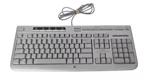 HP Wired Silver Keyboard Model (5187-7583) 6-pin (PS/2)  Multimedia. Computer - Picture 1 of 6