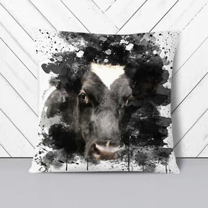 Plump Cushion Black and White Cow V3 Soft Scatter Throw Pillow Case Cover Filled - Picture 1 of 9