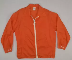 Vintage Windbreaker Jacke Cap n Jak Gr. S/M 80er Orange Creme Made USA - Bild 1 von 11
