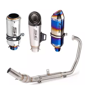 Whole System For CFMOTO 300NK 300SR 250NK 250SR Exhaust Tips Blue Header Pipe - Picture 1 of 6