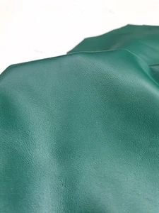 Sheep nappa genuine leather, soft lambskin leather hide col. forest green - Picture 1 of 6
