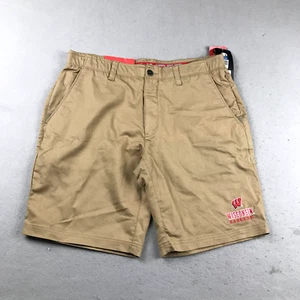 Wisconsin Badgers Shorts Mens 36 Brown HeatGear NCAA Lightweight Chino NWT - Picture 1 of 12