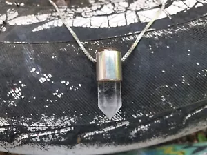 Herkimer Diamond Quartz Crystal Pendant Shungite Elite EMF Necklace S.Silver 925 - Picture 1 of 8