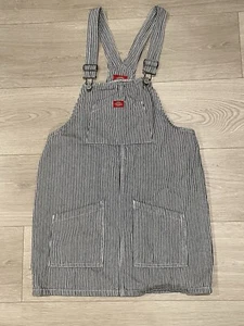 Dickies Girls Kids Railroad Stripped Blue And White Overall Dress Size XL - Picture 1 of 5