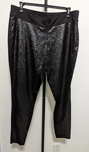 Lane Bryant Women's Plus Black Sequin Front Stretch Leggings Pants Size 22/24 - Picture 1 of 7