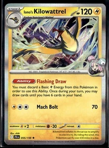 Carta Pokemon TCG - Kilowattrel di Iono 055/159 Holo | Viaggio Insieme JTG | NM/M - Foto 1 di 2