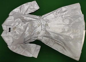 👗Kleid Satinmantel Etuikleid Mantelkleid silber Größe 34-36 gefüttert👗 - Bild 1 von 13