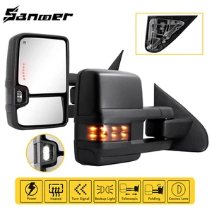 Chrome Tow Mirrors Power Heated For 2015-2019 Silverado GMC Sierra 2500HD 3500HD - Picture 1 of 11