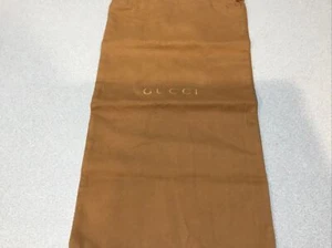 GUCCI BROWN drawstring Pouch bag sack 15.5X9 FREE SH - Picture 1 of 4