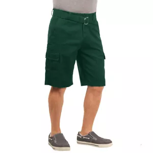Revolution Belted Twill Cargo Shorts Casual Shorts 100% Cotton Olive Green 36 - Picture 1 of 3