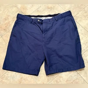 Peter Millar Men's Shorts Sz 42 - Navy Cotton Chino Flat-Front Classic Golf Styl - Picture 1 of 3