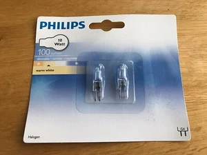 2 x Philips 10W 12V G4 Capsule Halogen Bulbs Dimmable 2700K Warm White Lamp - Picture 1 of 2