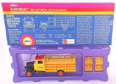 Siku Eurobuilt 1:55 WHITE OLDTIMER COCA COLA DELIVERY TRUCK #2860 MIB`80 RARE! - Image 1 of 4