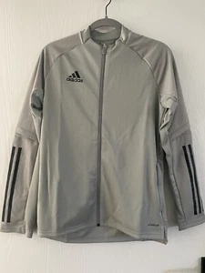 NWT Adidas Boys Reg. 13/14 L Full Zip Jacket Black Logo Three Stripe Sleeve - Picture 1 of 4