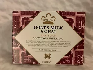 Barra de jabón calmante e hidratante Nubian Heritage leche de cabra y chai 5 oz paquete de 4 - Imagen 1 de 8