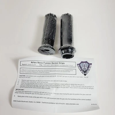 Arlen Ness Beveled Fusion Grips Black #07-329 Harley Davidson 08-23 Touring - Image 1 of 4
