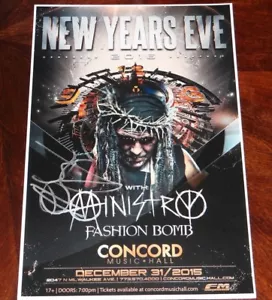 AL JOURGENSEN MINISTRY SIGNED 12X18 CONCORD MUSIC HALL POSTER 2016 NEW YEARS! - Picture 1 of 1