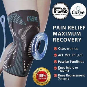 Knee Sleeve Compression Brace Support For Sport Gym Joint Pain Arthritis Relief - Picture 1 of 17