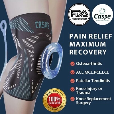 Knee Sleeve Compression Brace Support For Sport Gym Joint Pain Arthritis Relief - Image 1 of 4