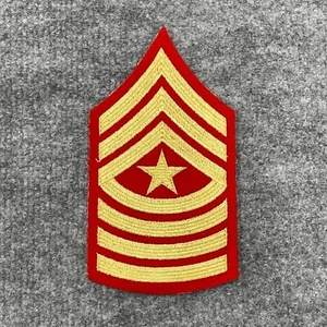 US MARINE CORPS EMBROIDERED SERGEANT MAJOR E-9 MALE SLEEVE RANK PATCH, MILITARY - Picture 1 of 3