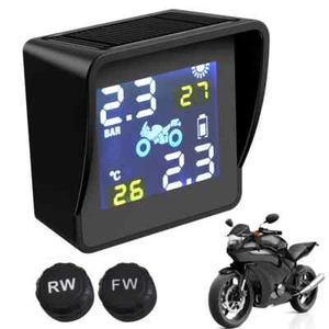 Tire Pressure Sensors LCD Motorcycle TPMS Tire Pressure Tyre Temperature Monitor - Picture 1 of 11