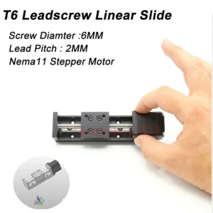 T6 Mini Linear Slide Rail Motion Module Actuator 2mm Pitch Lead Screw 50-200MM - Picture 1 of 12