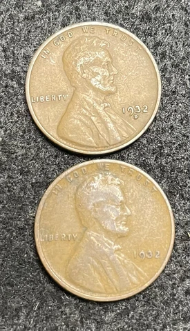 1932 P D Lincoln Wheat Pennies- Free Shipping Cover