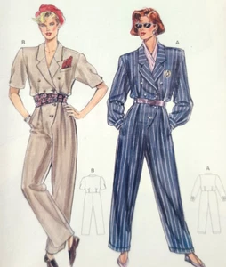 Vtg Uncut Burda 5203 Sew Pattern Jumpsuit Romper Coveralls Lapel Collar 8-18 - Picture 1 of 5