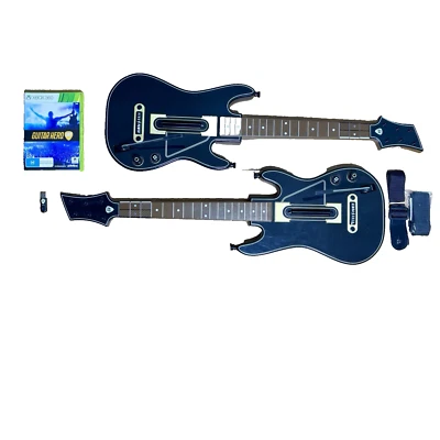 Guitar Hero Live Xbox 360 PAL 2x Wireless Guitars Controllers Dongle Tested - Image 1 of 4