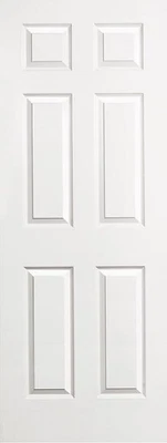 6 Panel Molded Raised Smooth HC Door #6PS – 32 x 80 x 1-3/8" Slab or Prehung - Image 1 of 4