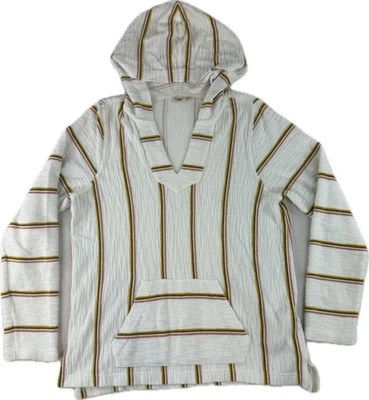 Poncho Faherty Seabrook French Terry para mujer mediano con capucha Sayulita Surf Stripe Foto 1 de 4