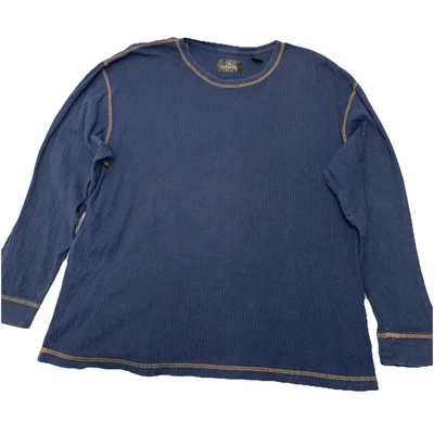 Camisa Acanalada Manga Larga Red Head L Pesada Acanalada Azul Marino Camiseta Algodón Foto 1 de 4