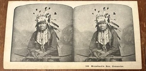 Native American Horseback’s Son, Comanche, Stereoview Card - Bild 1 von 2