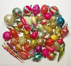 Set 50 piezas Adorno de árbol de Navidad de vidrio vintage soviético - Decoración URSS №1005 - Imagen 1 de 19