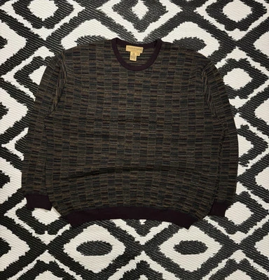 VTG Tricots St Raphael Knit Sweater Mens XL Merino Wool Geometric Grandpa Indie - Image 1 of 4