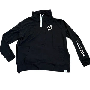 Peloton Legacy Sweatshirt Damen XL schwarz Wasserfallausschnitt Pullover Seitenschlitz Saum - Bild 1 von 11