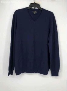 Club Room Womens Navy Blue Cashmere Long Sleeve V-Neck Pullover Sweater Size L - Picture 1 of 6