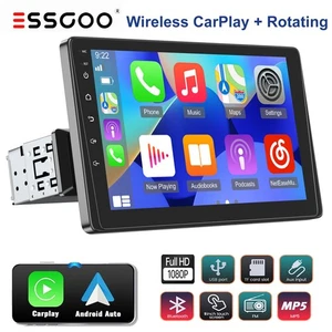 Autoradio 9" singolo 1 DIN wireless Apple CarPlay Android autoradio girevole - Foto 1 di 16