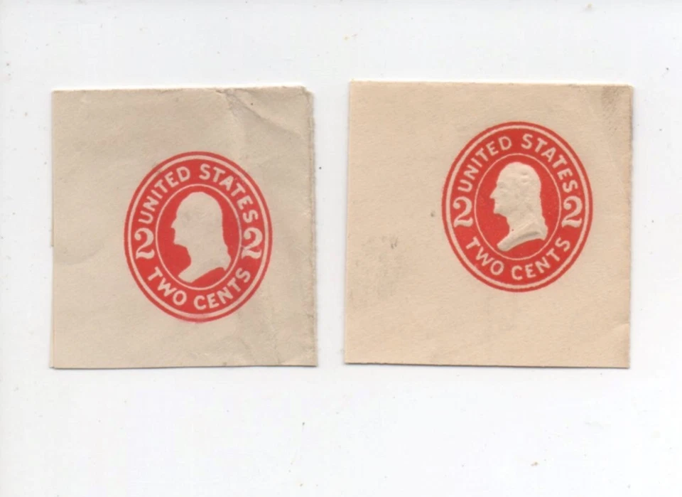 United States mint hinged MH cut square U411 U412 - Image 1 of 1