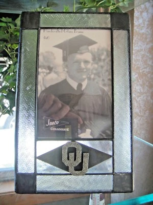 Marco de fotos vertical de metal de vidrio con licencia oficial 4X6 OKLAHOMA SOONERS OU  Foto 1 de 3
